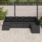 Set Canapea de Grădină vidaXL 8 Piese cu Perne Negru Ratan Polietilenic Set Canapea de Grădină vidaXL 8 Piese cu Perne Negru Ratan Polietilenic