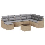 Set 9 canapele grădină cu perne din ratan negru Set 9 canapele grădină cu perne din ratan negru