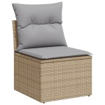 Set 9 canapele grădină cu perne din ratan negru Set 9 canapele grădină cu perne din ratan negru
