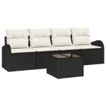 vidaXL Set de canapele pentru grădină 5 pcs Negru 55 x 55 x 37 cm