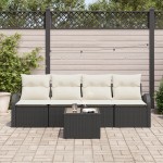 vidaXL Set de canapele pentru grădină 5 pcs Negru 55 x 55 x 37 cm