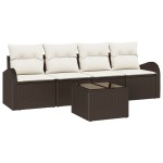 vidaXL Set de canapele pentru grădină 5 pcs Maro 55 x 55 x 37 cm