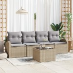 vidaXL Set de canapele pentru grădină 5 pcs Bej 55 x 55 x 37 cm