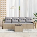 vidaXL Set de canapele pentru grădină 5 pcs Bej 55 x 55 x 37 cm