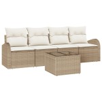 vidaXL Set de canapele pentru grădină 5 pcs Bej 55 x 55 x 37 cm