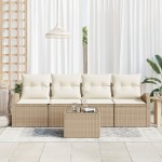 vidaXL Set de canapele pentru grădină 5 pcs Bej 55 x 55 x 37 cm