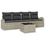 vidaXL Set de canapele pentru grădină cu pernă 5 pcs Gri deschis vidaXL Set de canapele pentru grădină cu pernă 5 pcs Gri deschis