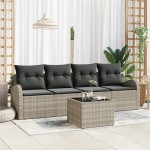 vidaXL Set de canapele pentru grădină cu pernă 5 pcs Gri deschis vidaXL Set de canapele pentru grădină cu pernă 5 pcs Gri deschis