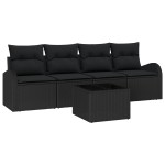 vidaXL Set de canapele pentru grădină 5 pcs Negru 55 x 55 x 37 cm