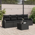 vidaXL Set de canapele pentru grădină 5 pcs Negru 55 x 55 x 37 cm