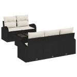 vidaXL Set de canapele pentru grădină 6 pcs Negru 55 x 55 x 37 cm