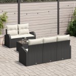 vidaXL Set de canapele pentru grădină 6 pcs Negru 55 x 55 x 37 cm