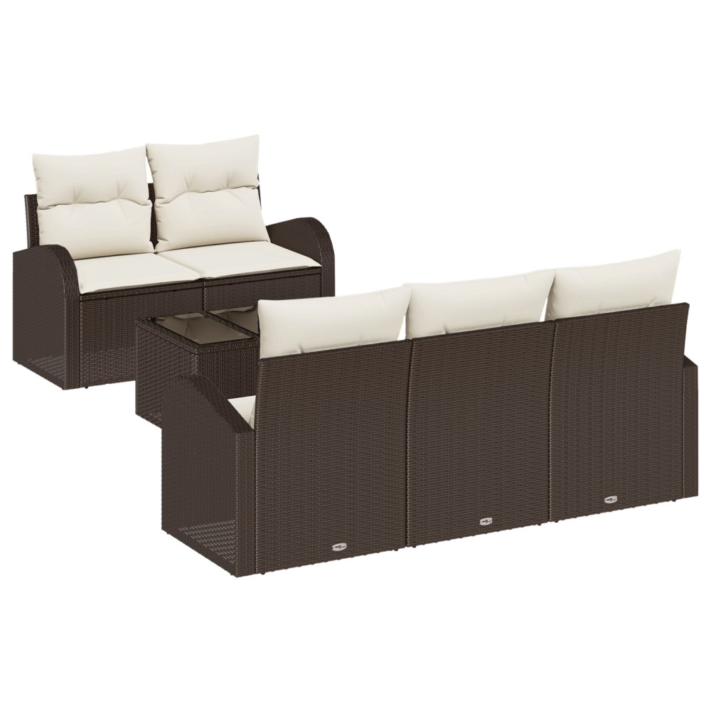 vidaXL Set de canapele pentru grădină 6 pcs Maro 55 x 55 x 37 cm