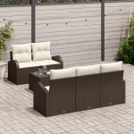 vidaXL Set de canapele pentru grădină 6 pcs Maro 55 x 55 x 37 cm