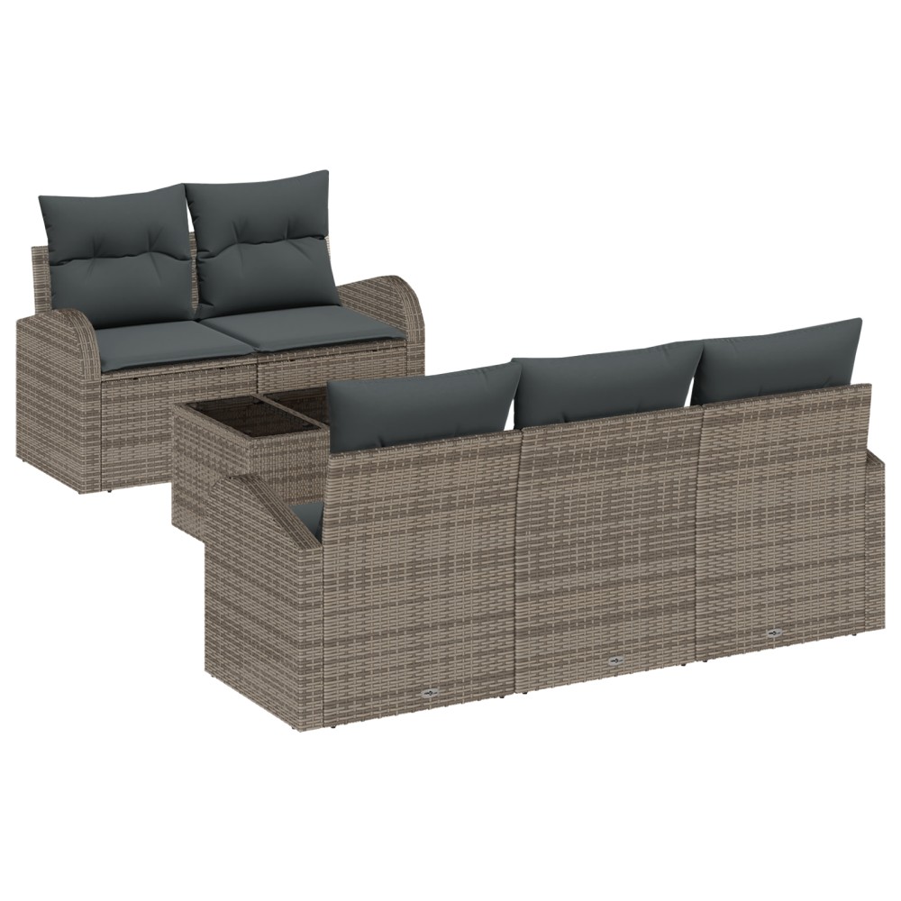 vidaXL Set de canapele pentru grădină 6 pcs Gri 55 x 55 x 37 cm