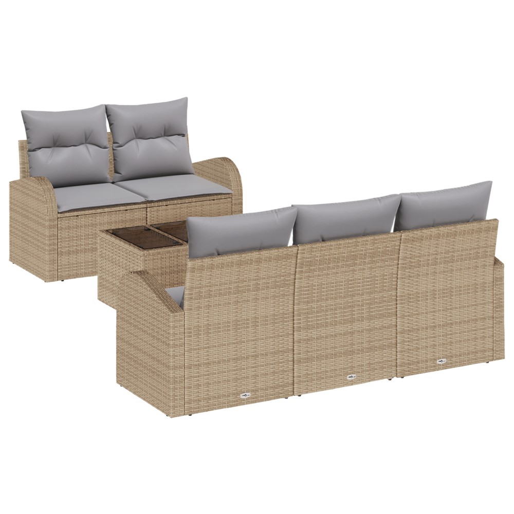 vidaXL Set de canapele pentru grădină 6 pcs Bej 55 x 55 x 37 cm