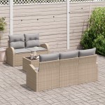 vidaXL Set de canapele pentru grădină 6 pcs Bej 55 x 55 x 37 cm