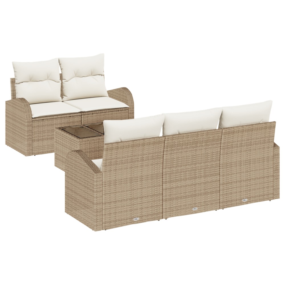vidaXL Set de canapele pentru grădină 6 pcs Bej 55 x 55 x 37 cm
