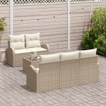 vidaXL Set de canapele pentru grădină 6 pcs Bej 55 x 55 x 37 cm