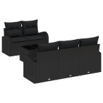 vidaXL Set de canapele pentru grădină 6 pcs Negru 55 x 55 x 37 cm