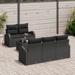 vidaXL Set de canapele pentru grădină 6 pcs Negru 55 x 55 x 37 cm