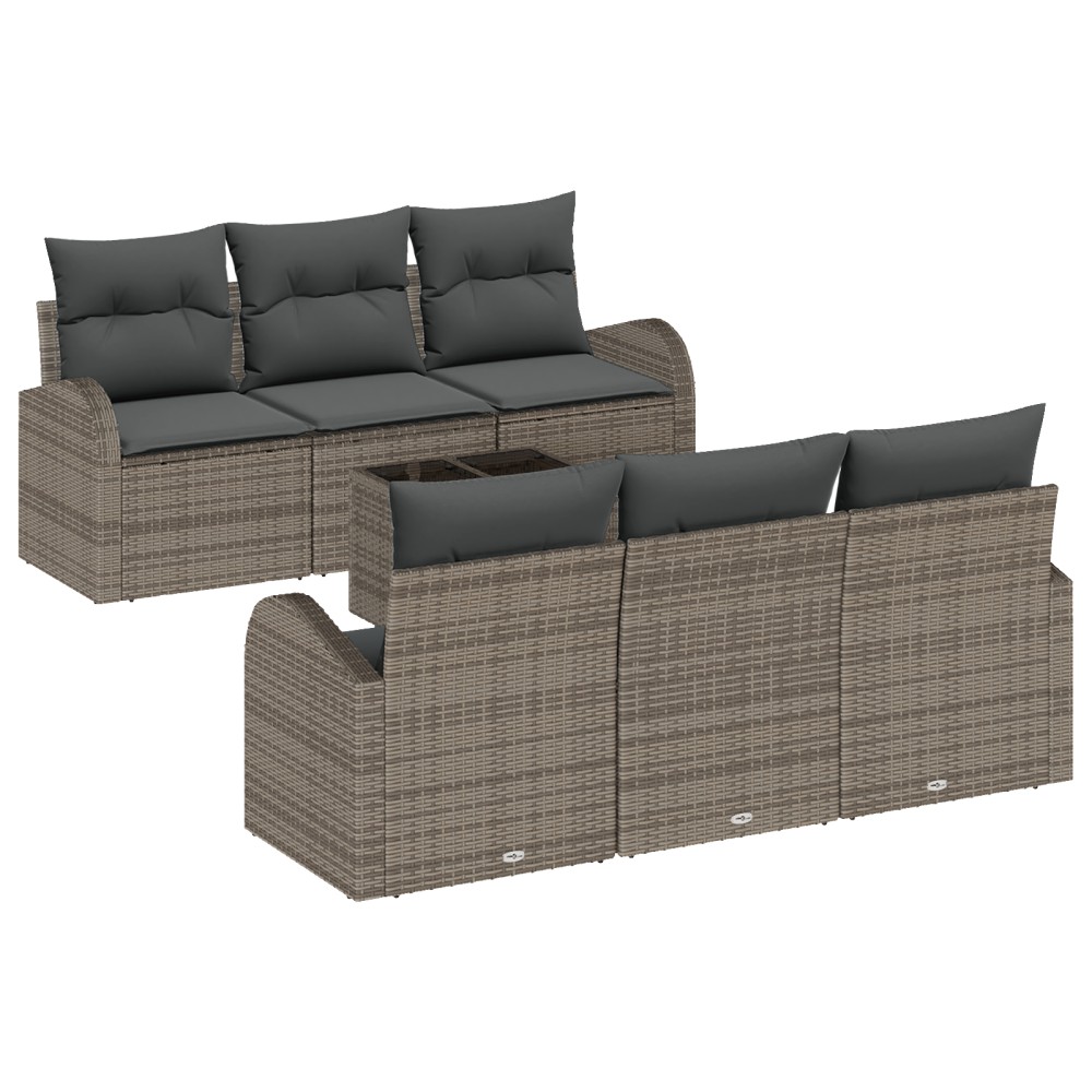 vidaXL Set de canapele pentru grădină 7 pcs Gri 55 x 55 x 37 cm