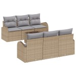 vidaXL Set de canapele pentru grădină 7 pcs Bej 55 x 55 x 37 cm