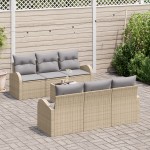 vidaXL Set de canapele pentru grădină 7 pcs Bej 55 x 55 x 37 cm