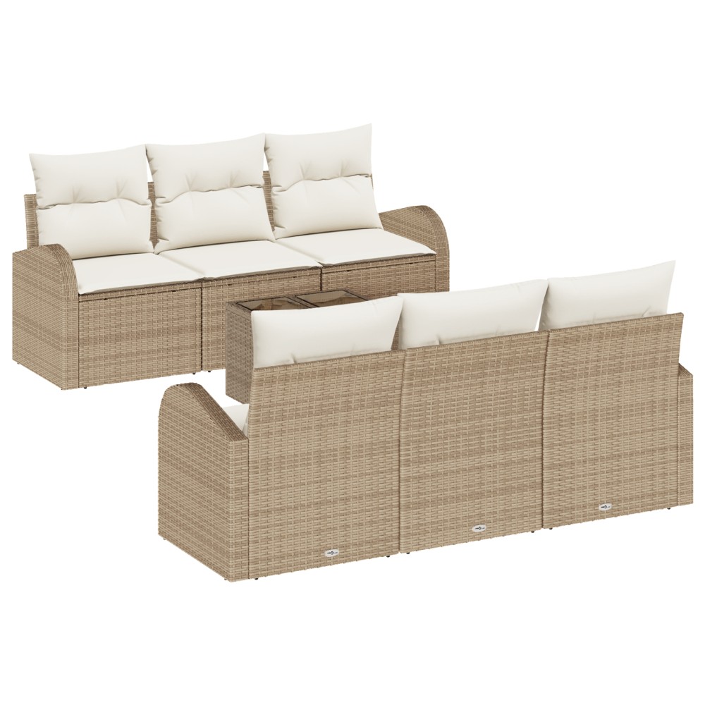 vidaXL Set de canapele pentru grădină 7 pcs Bej 55 x 55 x 37 cm