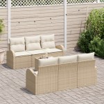 vidaXL Set de canapele pentru grădină 7 pcs Bej 55 x 55 x 37 cm