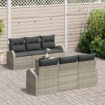 vidaXL Set de canapele pentru grădină cu pernă 7 pcs Gri deschis vidaXL Set de canapele pentru grădină cu pernă 7 pcs Gri deschis