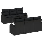 vidaXL Set de canapele pentru grădină 7 pcs Negru 55 x 55 x 37 cm