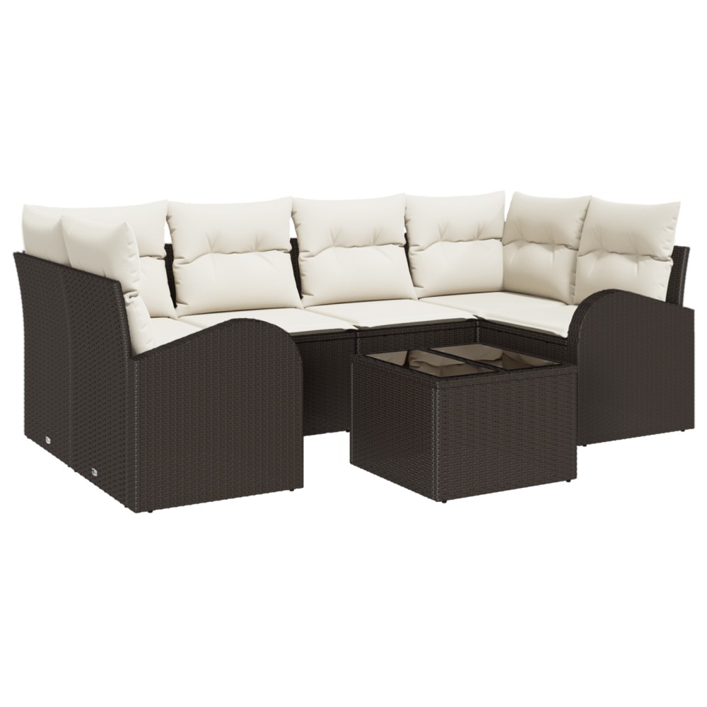 vidaXL Set de canapele pentru grădină 7 pcs Maro 55 x 55 x 37 cm