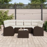 vidaXL Set de canapele pentru grădină 7 pcs Maro 55 x 55 x 37 cm vidaXL Set de canapele pentru grădină 7 pcs Maro 55 x 55 x 37 cm