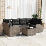 vidaXL Set de canapele pentru grădină 7 pcs Gri 55 x 55 x 37 cm