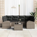 vidaXL Set de canapele pentru grădină 7 pcs Gri 55 x 55 x 37 cm