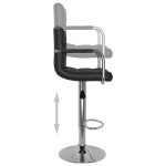 vidaXL Scaune de bar, 2 buc., negru, piele ecologică