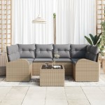 vidaXL Set de canapele pentru grădină 7 pcs Bej 55 x 55 x 37 cm