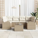 vidaXL Set de canapele pentru grădină 7 pcs Bej 55 x 55 x 37 cm