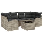 vidaXL Set de canapele pentru grădină cu pernă 7 pcs Gri deschis vidaXL Set de canapele pentru grădină cu pernă 7 pcs Gri deschis