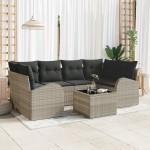 vidaXL Set de canapele pentru grădină cu pernă 7 pcs Gri deschis vidaXL Set de canapele pentru grădină cu pernă 7 pcs Gri deschis