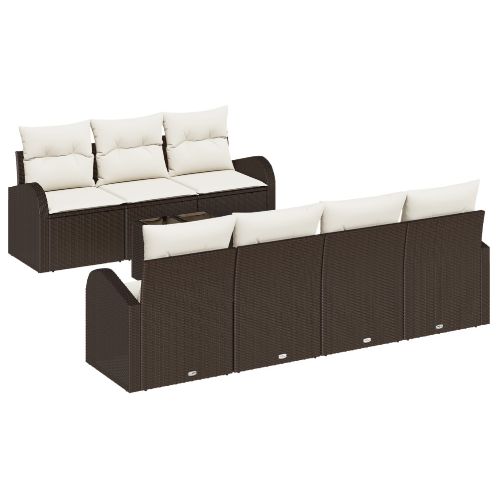 vidaXL Set de canapele pentru grădină 8 pcs Maro 55 x 55 x 37 cm