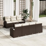 vidaXL Set de canapele pentru grădină 8 pcs Maro 55 x 55 x 37 cm