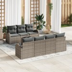 vidaXL Set de canapele pentru grădină 8 pcs Gri 55 x 55 x 37 cm