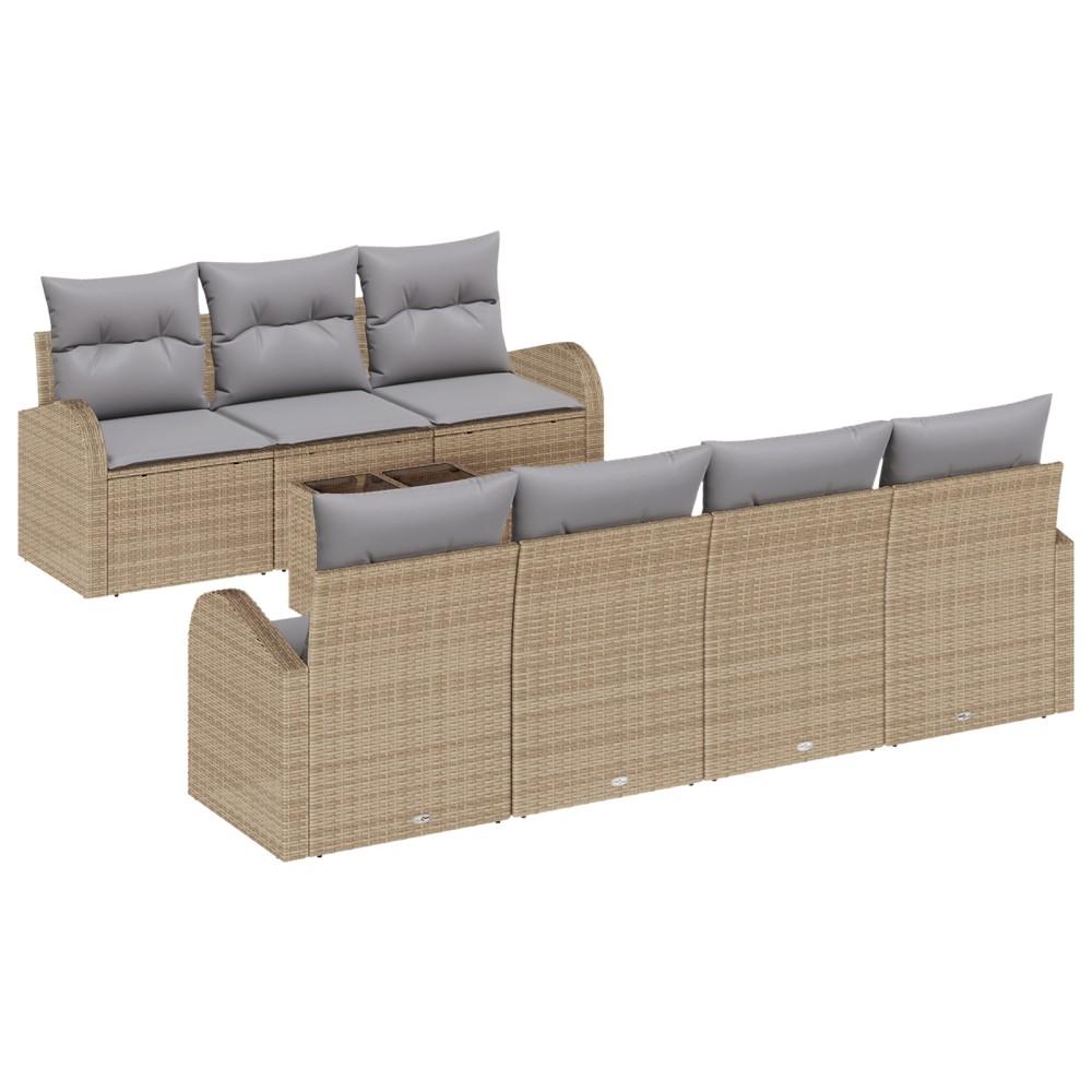 vidaXL Set de canapele pentru grădină 8 pcs Bej 55 x 55 x 37 cm