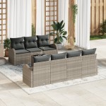 vidaXL Set de canapele pentru grădină 8 pcs Gri deschis