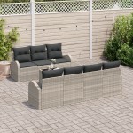vidaXL Set de canapele pentru grădină 8 pcs Gri deschis
