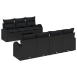 vidaXL Set de canapele pentru grădină 8 pcs Negru 55 x 55 x 37 cm