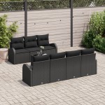 vidaXL Set de canapele pentru grădină 8 pcs Negru 55 x 55 x 37 cm