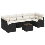 vidaXL Set de canapele pentru grădină 8 pcs Negru 55 x 55 x 37 cm